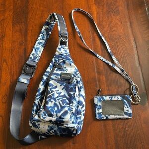 Vera Bradley Sling bag and matching Id/lanyard in Island Tie Dye